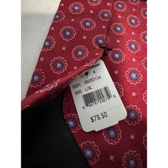 Brooks Brothers Tie Red Blue Geometric Makers Merchants Silk Italy Necktie NWT - Picture 3 of 7